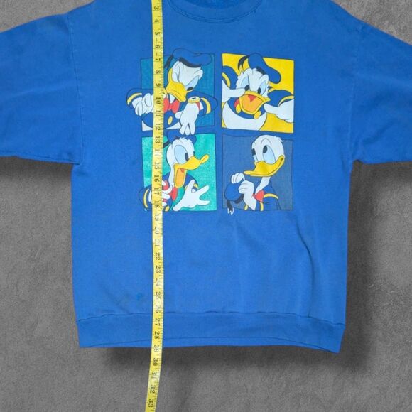 Vintage Disney Originals Donald Duck Pullover Distressed Sweatshirt Blue - Picture 3 of 6